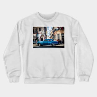 American car from the 50's in Havana, Cuba Crewneck Sweatshirt